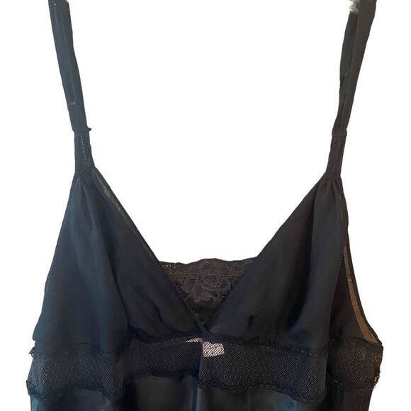 Victoria’s Secret M Black Semi-Sheer Dream Angels Lace Lingerie Slip NightGown - Picture 5 of 9